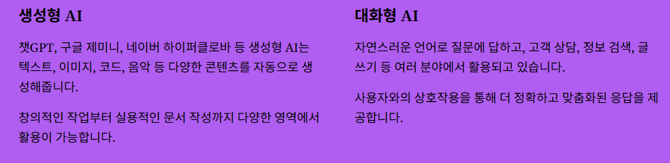 생성형 AI와 대화형 AI