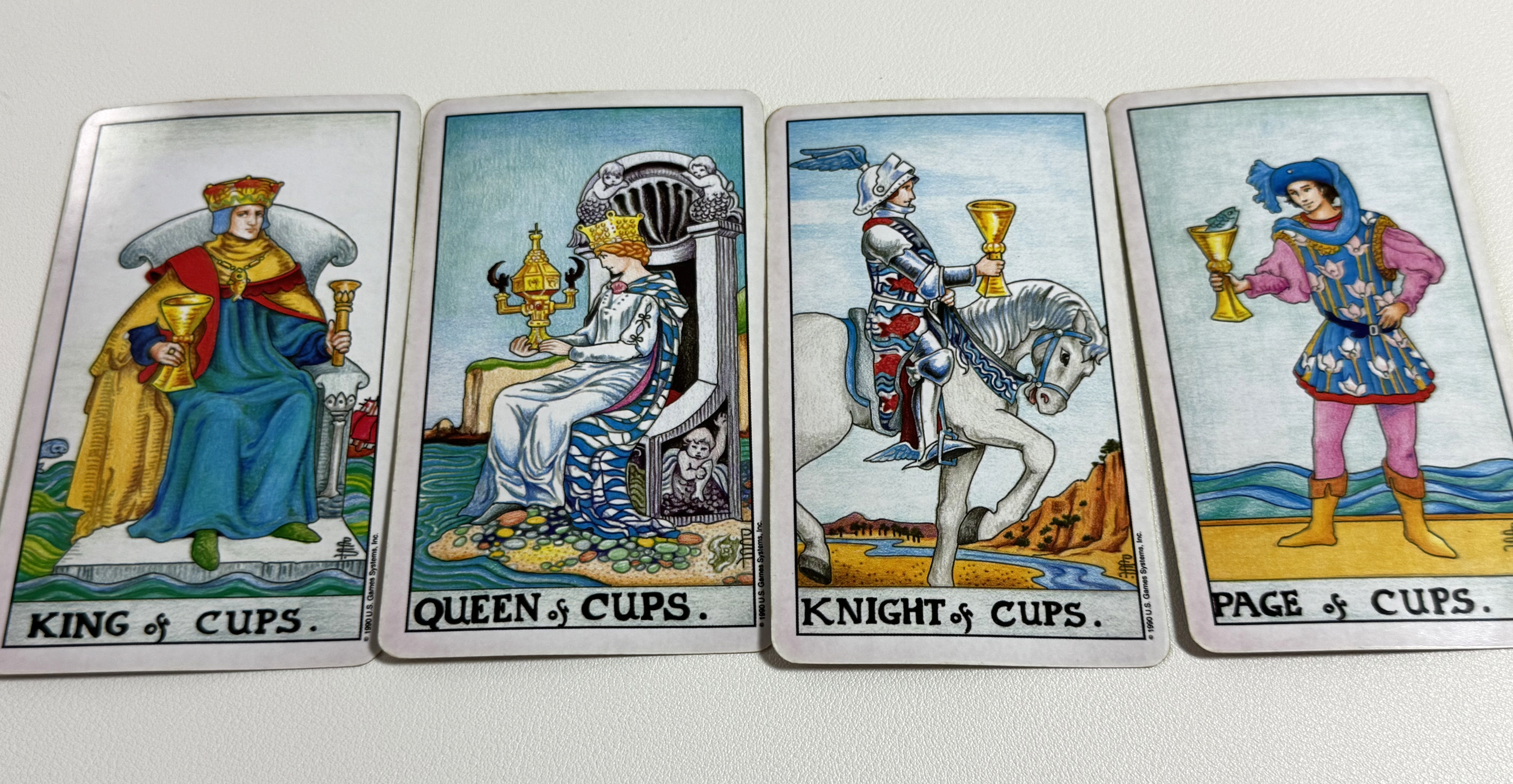 시종컵, 나이트컵, 퀸컵, 킹컵 타로카드