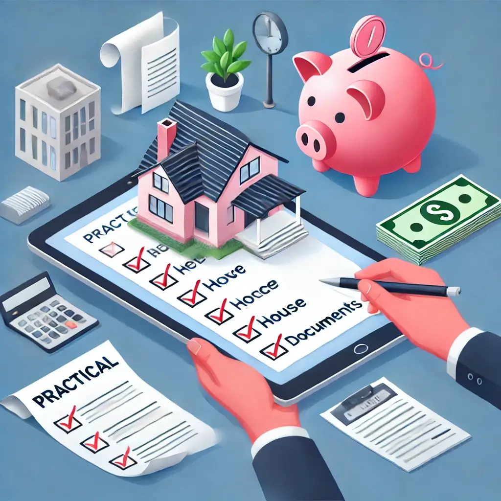 청약 준비를 위한 체크리스트와 팁을 확인하는 사람의 일러스트.