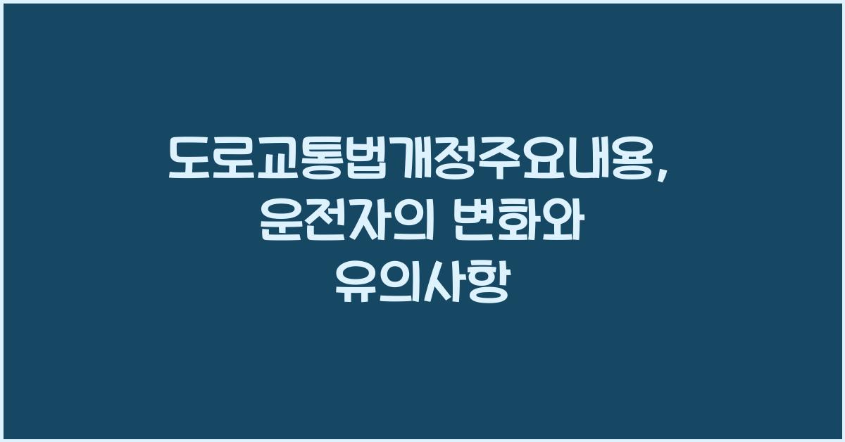 도로교통법개정주요내용