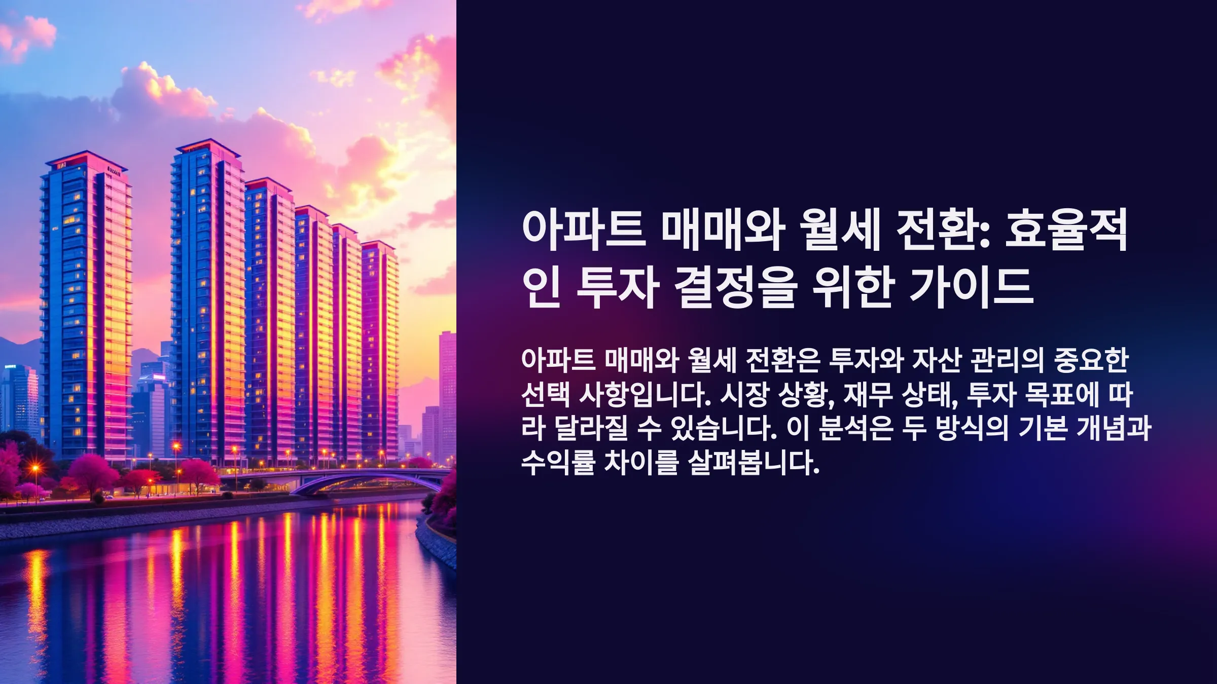 아파트 매매와 월세 전환, 수익률 비교 분석