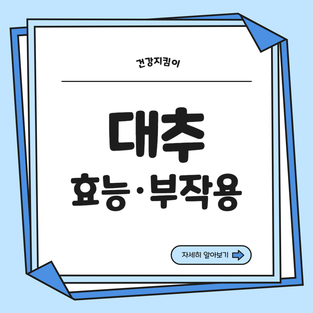 대추 효능과 부작용 고르는법 칼로리