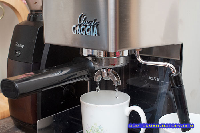 가찌아 클래식 포타필터 예열