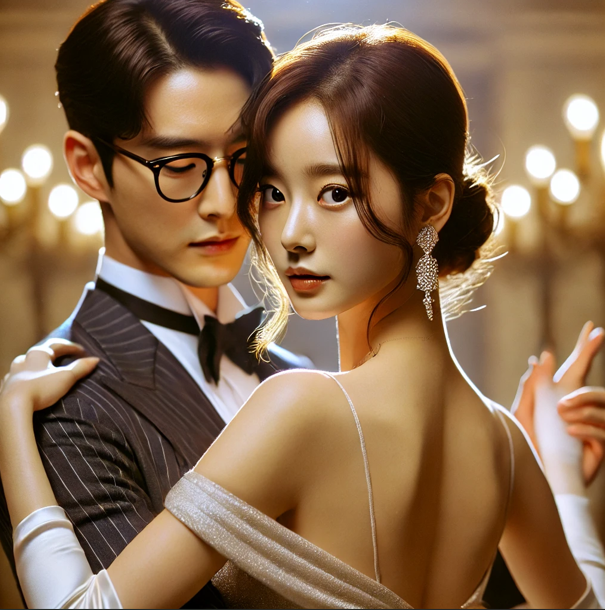 한국 드라마. 춤추는 젊은 남녀 주인공