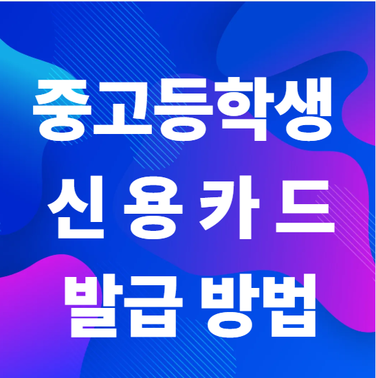 중고등학생신용카드발급방법