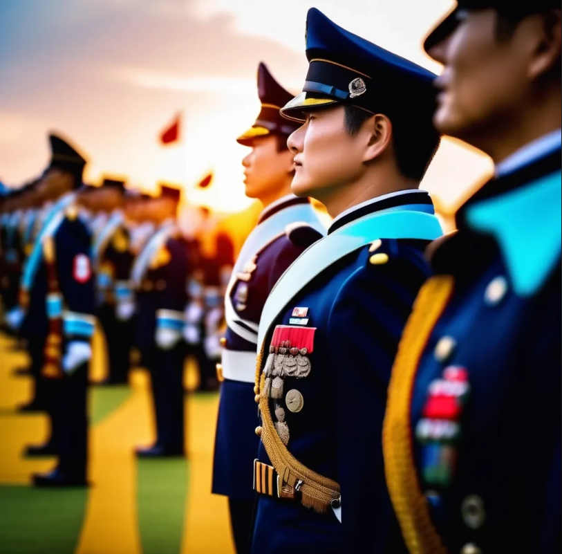 군인 유공자들 사열모습