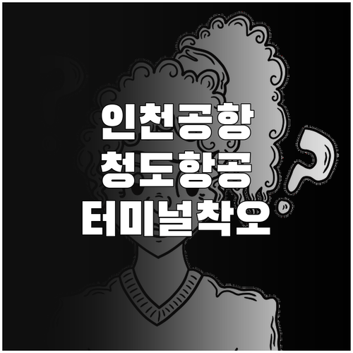 인천공항 청도항공 터미널 착오 시 대..