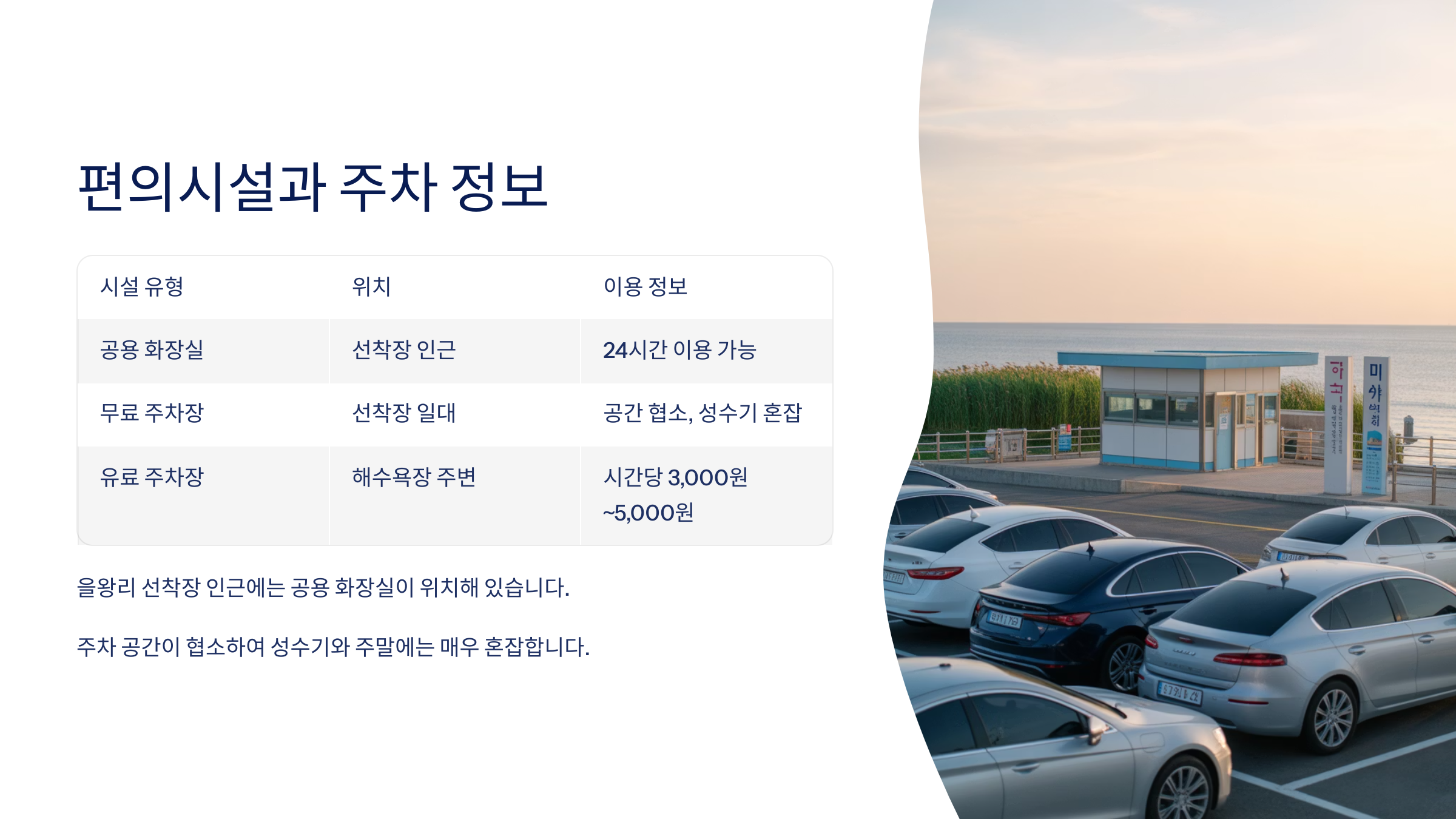 편의시설과 주차 정보