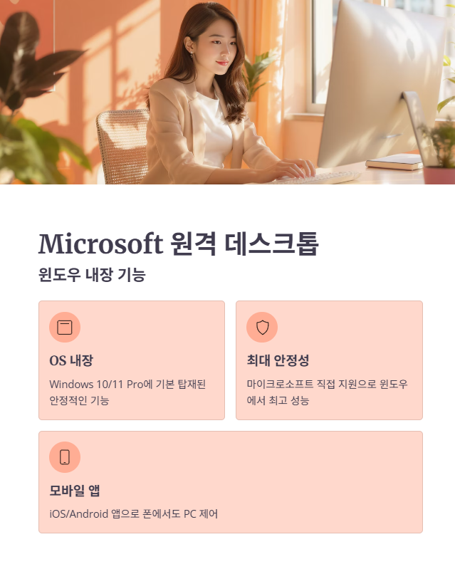 4위 Microsoft 원격 데스크톱: 윈도우 내장 기능
