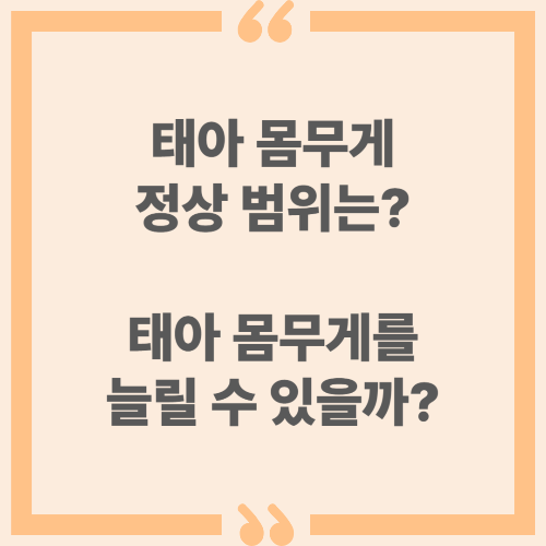 태아 몸무게 정상 범위는? 태아 몸무게를 늘릴 수 있을까?