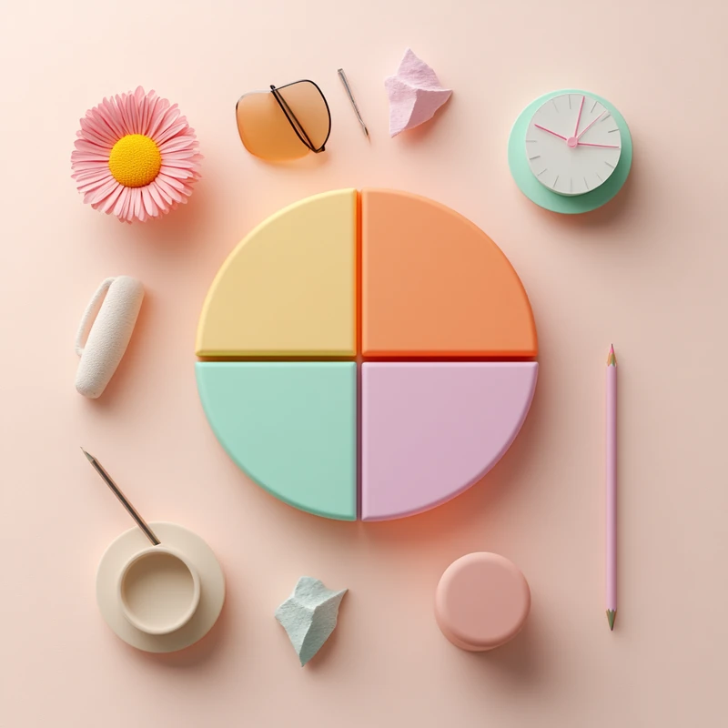 다양한 연금 ETF로 구성된 분산 포트폴리오를 원형 그래프로 현대적이고 차분하게 시각화. 연금ETF, 포트폴리오 분산, 달러 약세, 자산배분, 2025 키워드를 활용하여 정보 전달 강화.