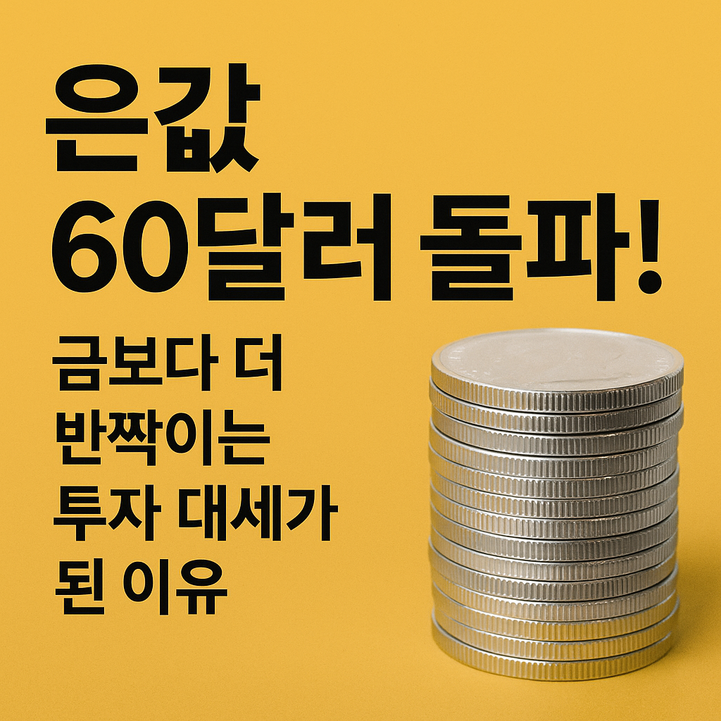 은값 60달러 돌파! 금보다 더 반짝이는 투자 대세가 된 이유
