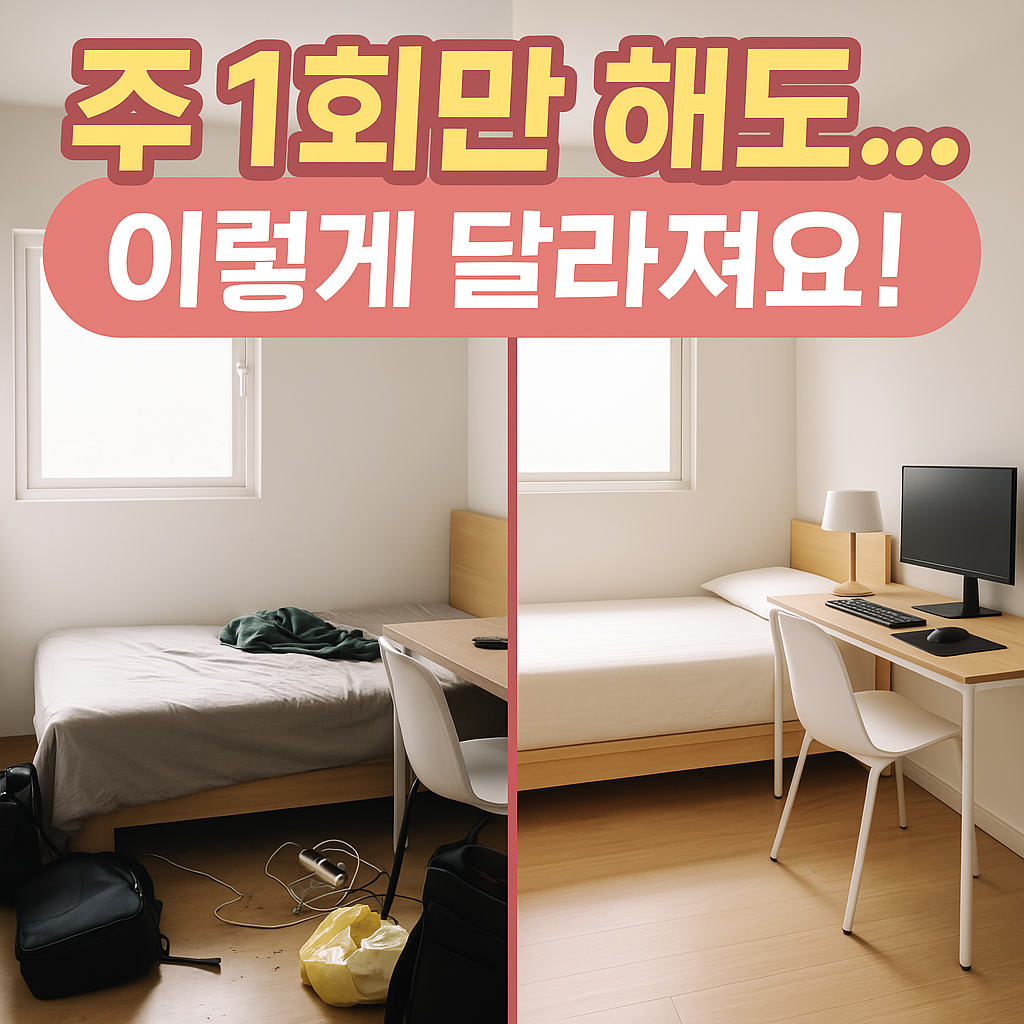 자취방 청소 전후 사진