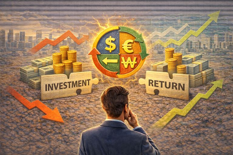 환율과 투자 수익의 관계 관련 이미지