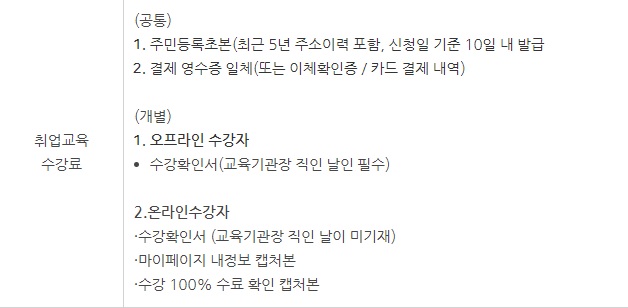 필수제출서류표