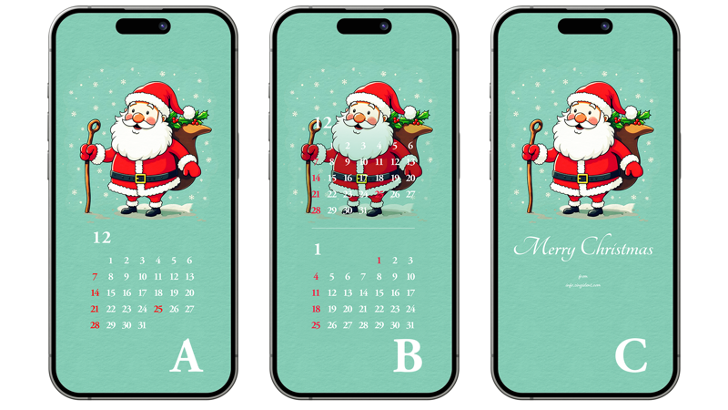 02 지팡이를 든 산타클로스 ABC - 2025년12월 아이폰배경화면