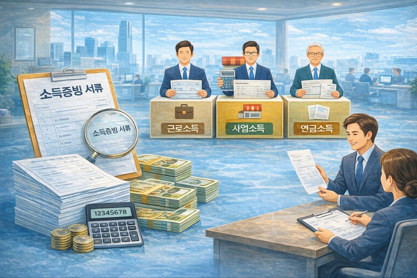 DSR 계산 시 소득 유형별 반영 비율과 소득 인정 한도를 설명하는 이미지