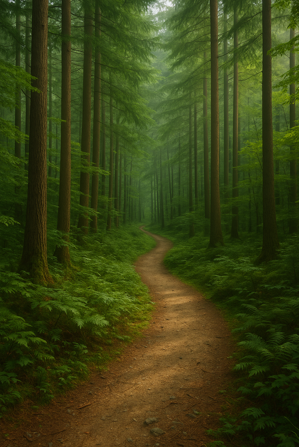 숲 사이로 보이는 나무 사진