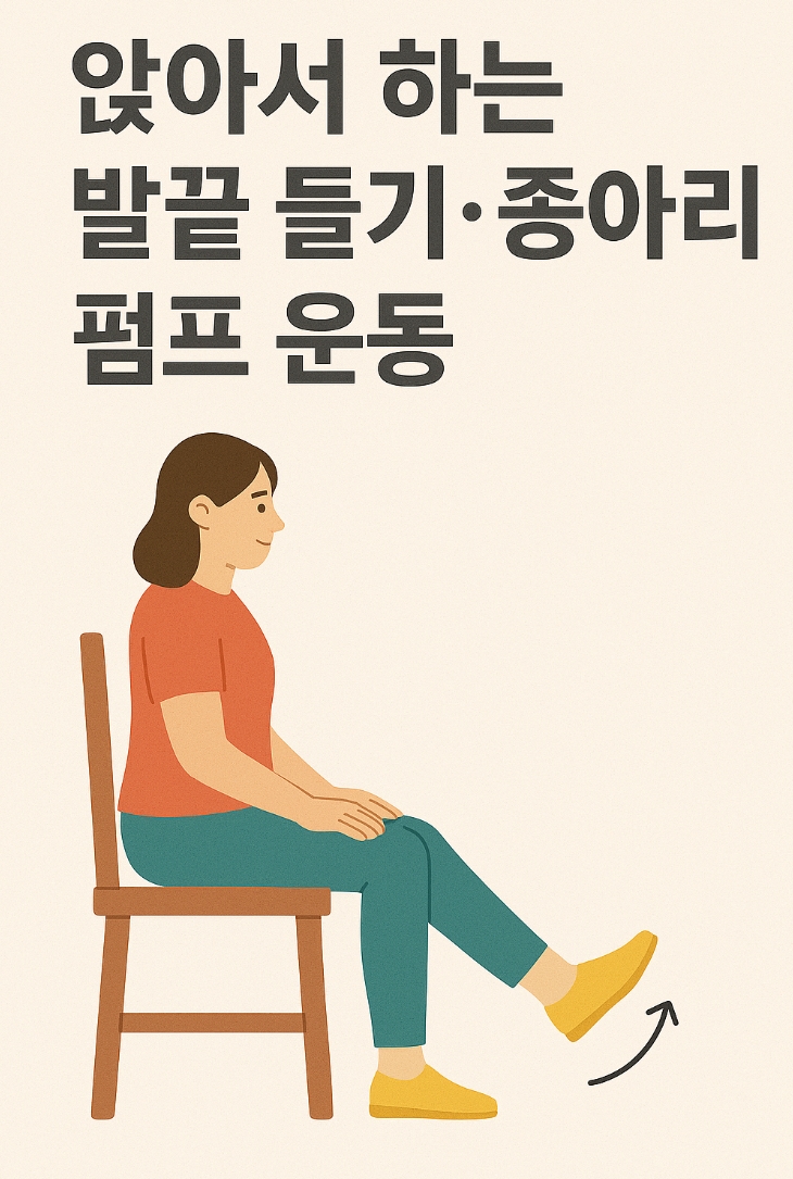앉아서 하는 발끝 들기 종아리 펌프 운동
