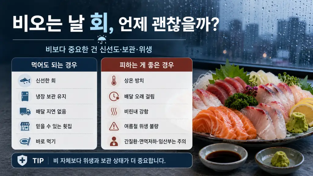 비오는 날 회 먹어도 되는 경우와 피해야 하는 경우
