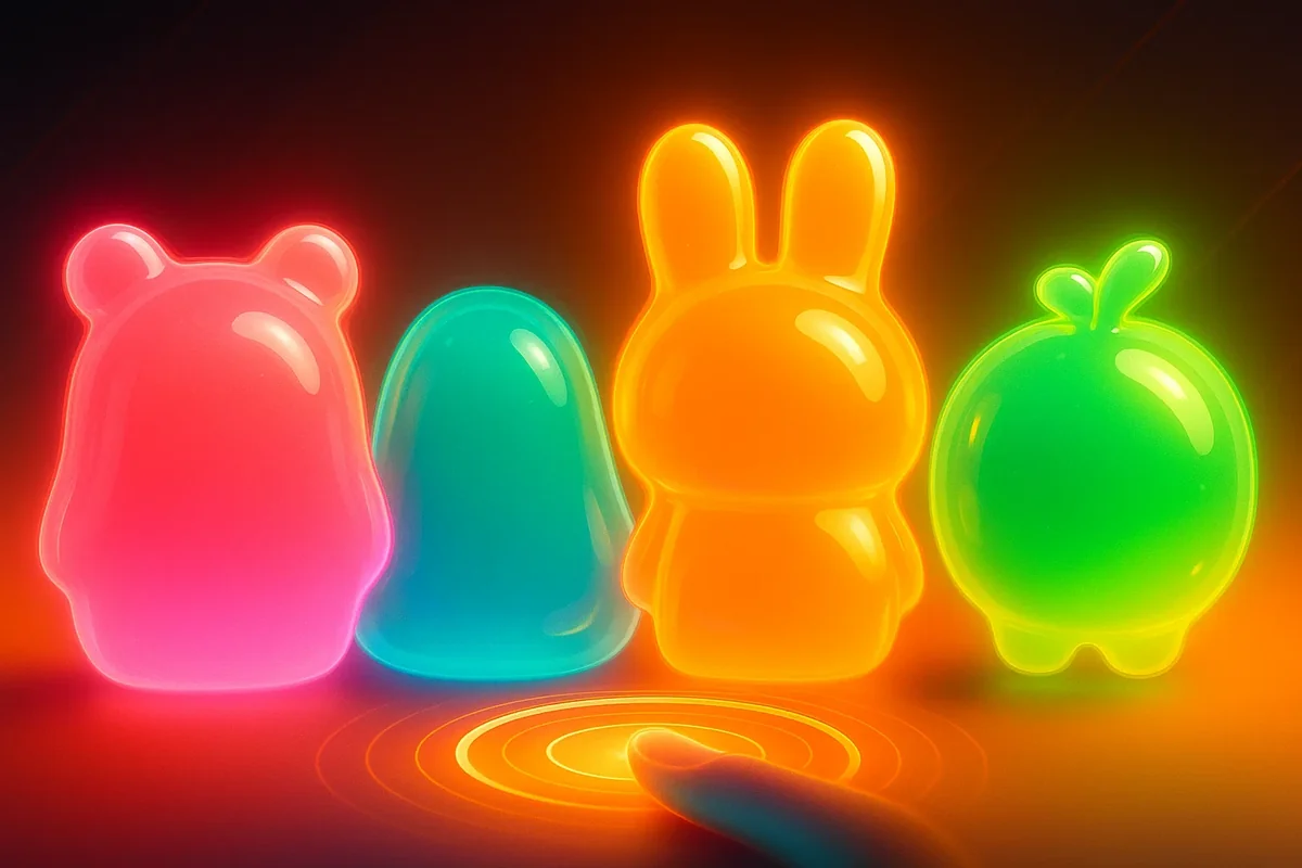 형형색색 네온빛 젤리 캐릭터들
