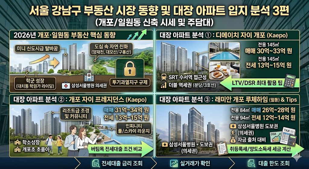 서울 강남구 부동산 시장 동향 및 대장 아파트 입지 분석