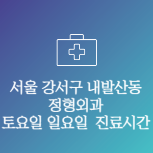 서울 강서구 내발산동 정형외과 주말 토요일 일요일 문여는 병원 진료시간