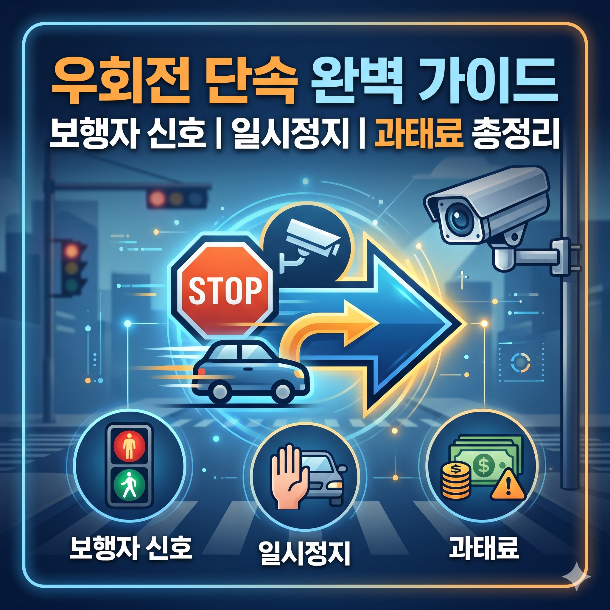 우회전 단속 기준 완벽 가이드: 보행자 신호, 일시정지, 과태료 총정리