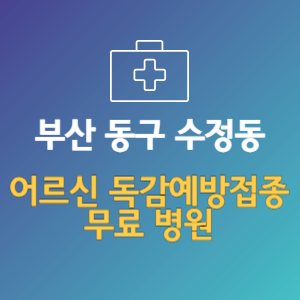 부산 동구 수정동 노인 독감예방접종 무료 병원 (인플루엔자 무료 접종 대상 날짜)