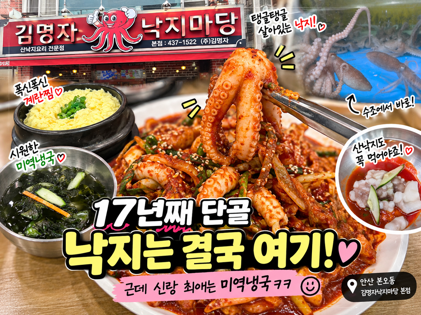 안산 본오동 김명자낙지마당 본점 17년 단골 낙지볶음