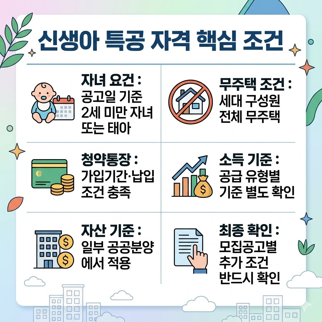 신생아 특공 조건