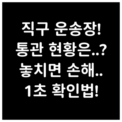 유니패스 운송장 번호로 직구 통관 현..