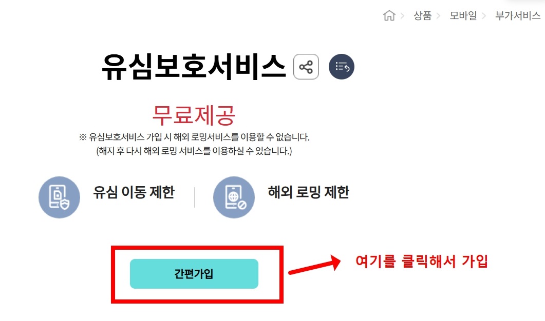 KT유심보호서비스가입