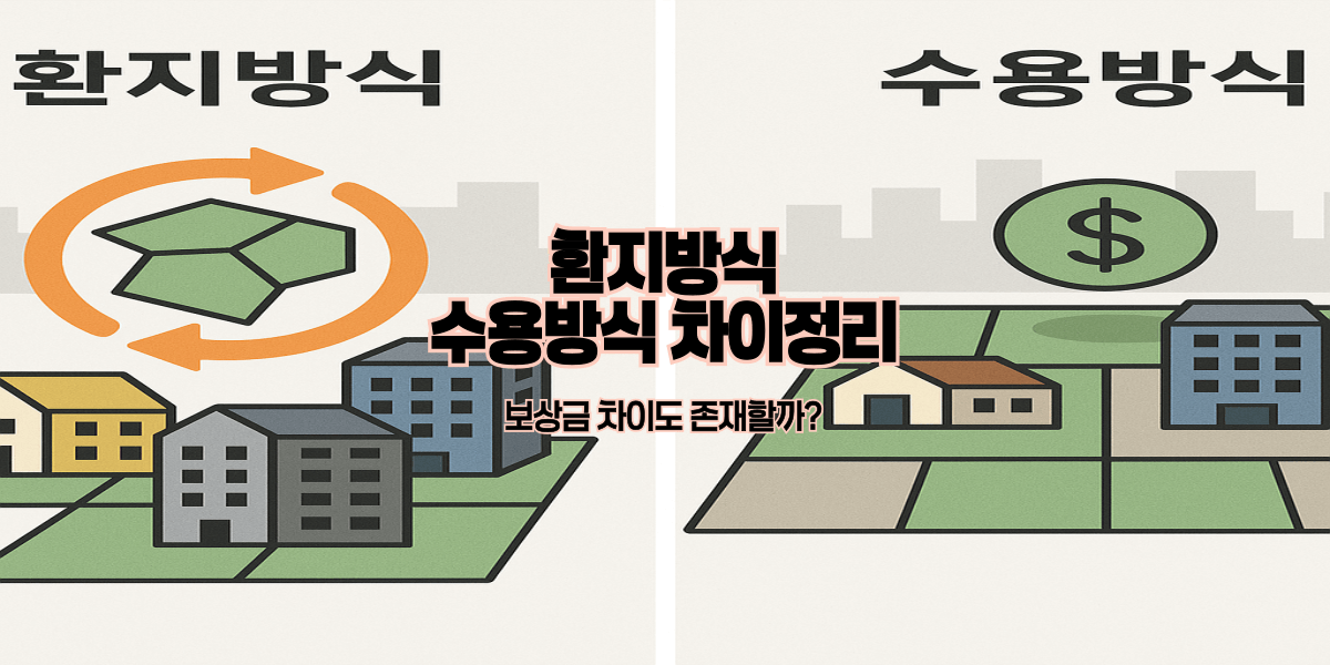 환지방식수용방식 차이정리|보상금 차이도 존재할까?