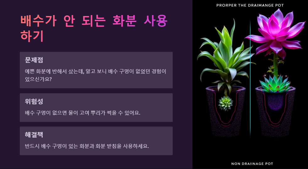 다육이 물주기 실수