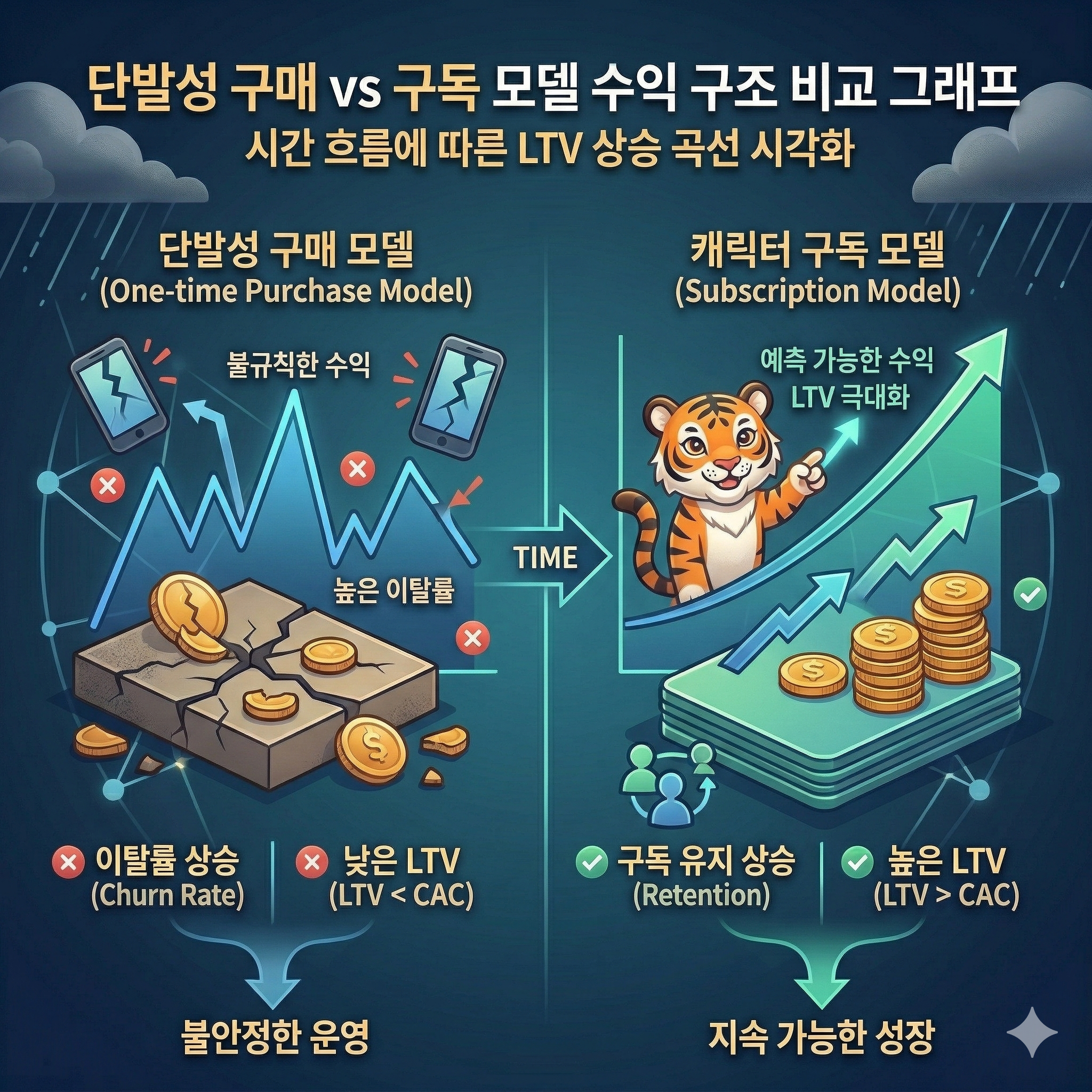 수익구조 비교 그래프