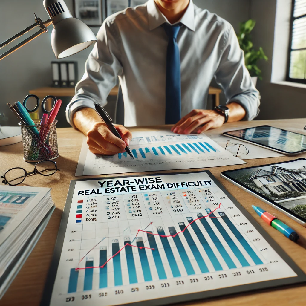 연도별 난이도를 비교하는 그래프 작성