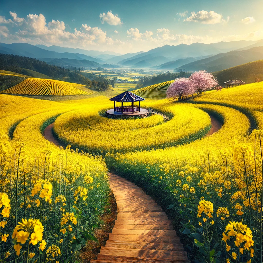 중국 루핑 일본 나고카 프랑스 노르망디 유럽 유채꽃구경