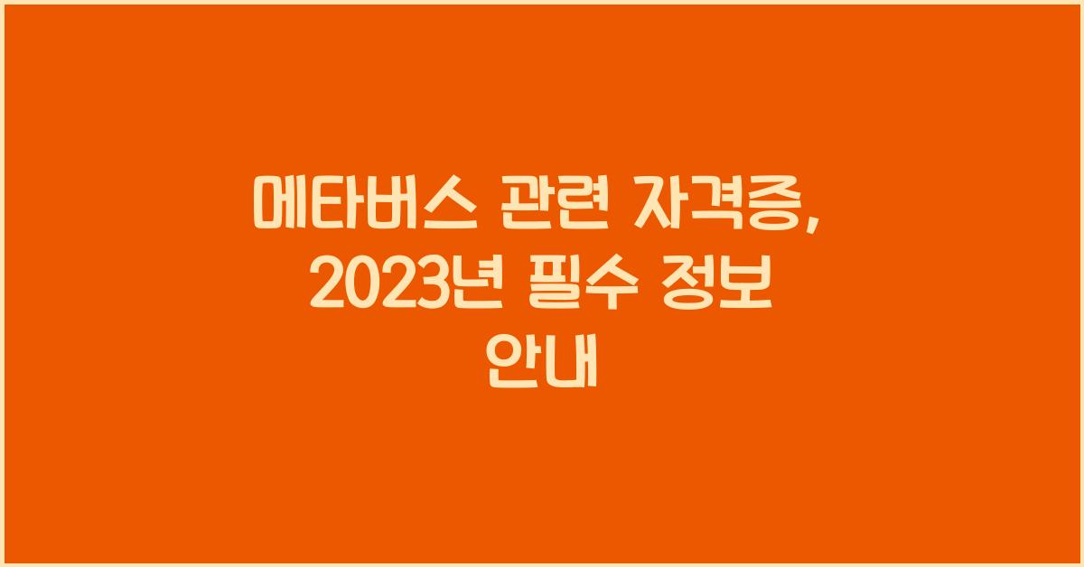메타버스 관련 자격증