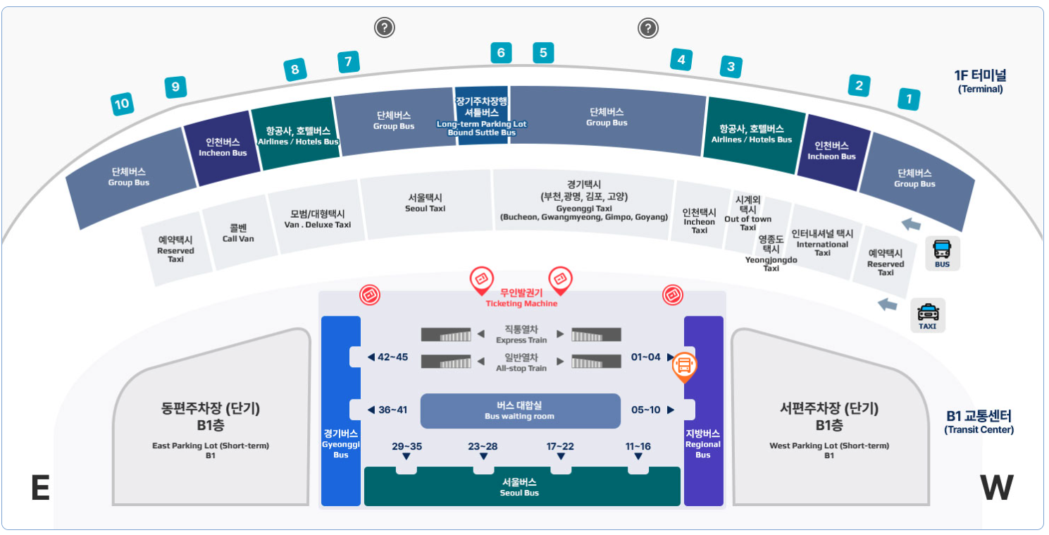 인천공항 T2 지하 1층 8번 승차장