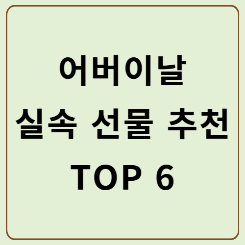 어버이날 실속 선물 추천 TOP 6