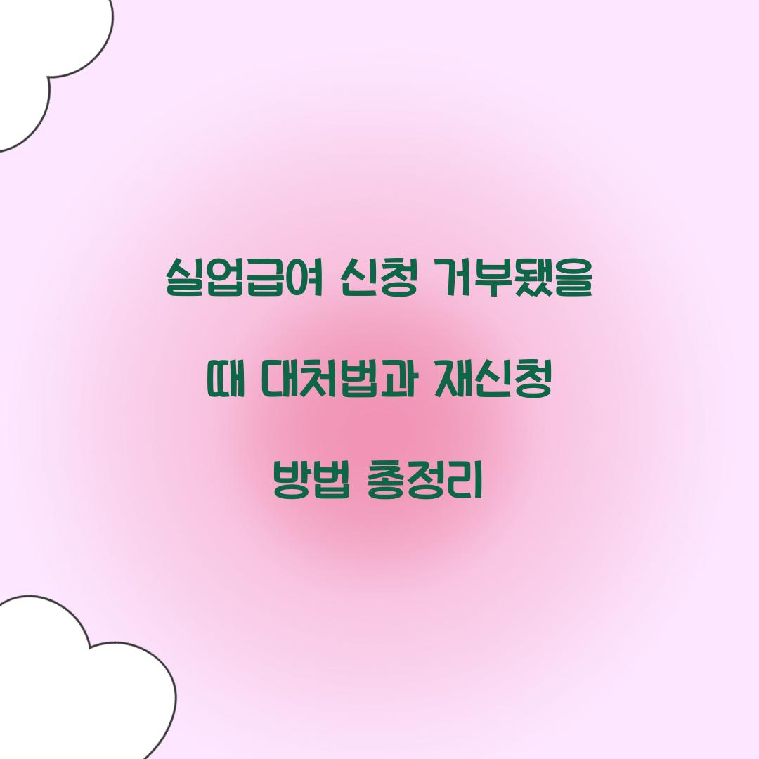 실업급여 신청 거부됐을 때 대처법