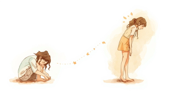 ISFJ의 죄책감은 결국 타인을 소중히 여기는 마음에서 비롯됩니다. 그 따뜻함이 있기 때문에 관계를 오래 지켜갈 수 있는 힘도 생깁니다에 관한 그림