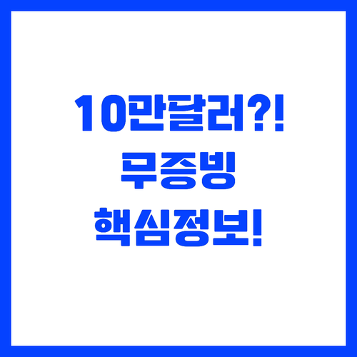 업권 구분 없이 10만 달러 무증빙 ..