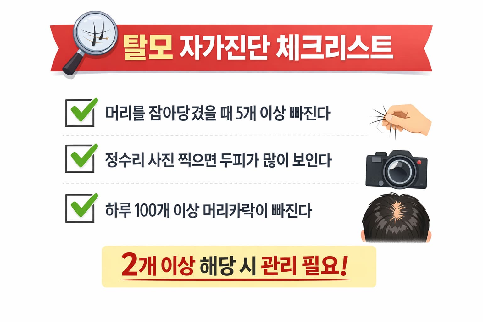 탈모 초기 증상 자가진단