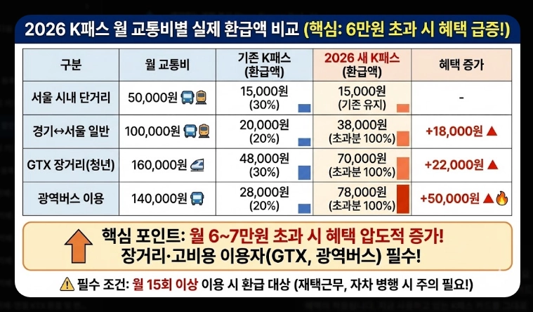 2026 K패스 할인율(개편, 비교, 분석)(+예시)