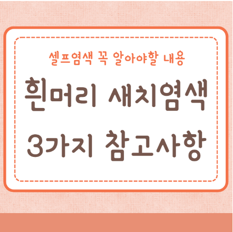 흰머리염색 새치염색 셀프염색