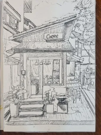 아크릴물감으로 어반스케치 그리기 파주 프로방스 카페로즈에서_11