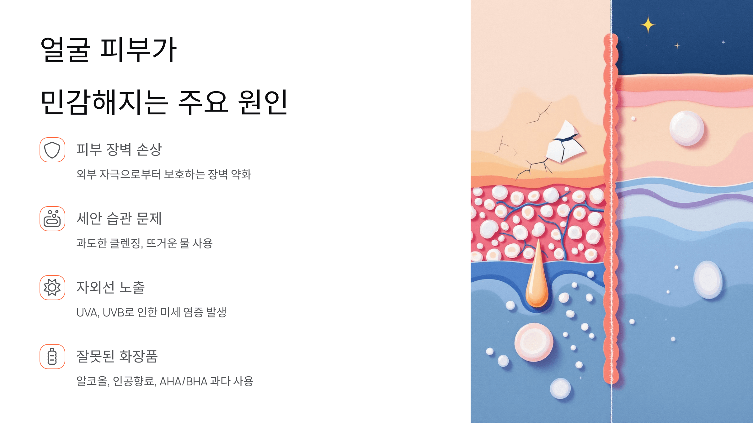 얼굴 피부 사진입니다.
