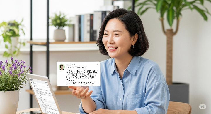 로그 댓글과 소통을 중요하게 생각하는 모습.